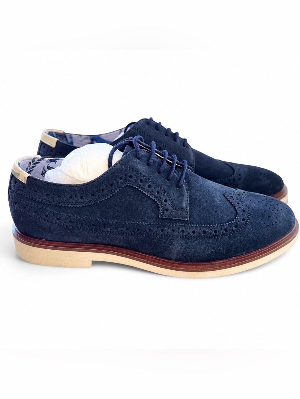 Paisley & Gray Telford Navy Suede Wingtip Oxfords Men's Dress Shoes Size 10.5